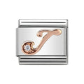 NOM LETTER J CZ ROSE GOLD
