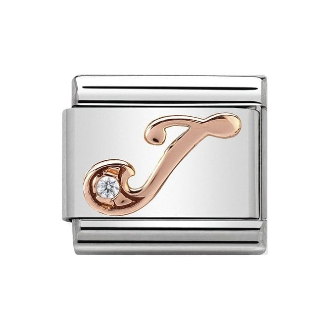 NOM LETTER J CZ ROSE GOLD