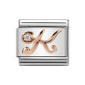 NOM LETTER K CZ ROSE GOLD