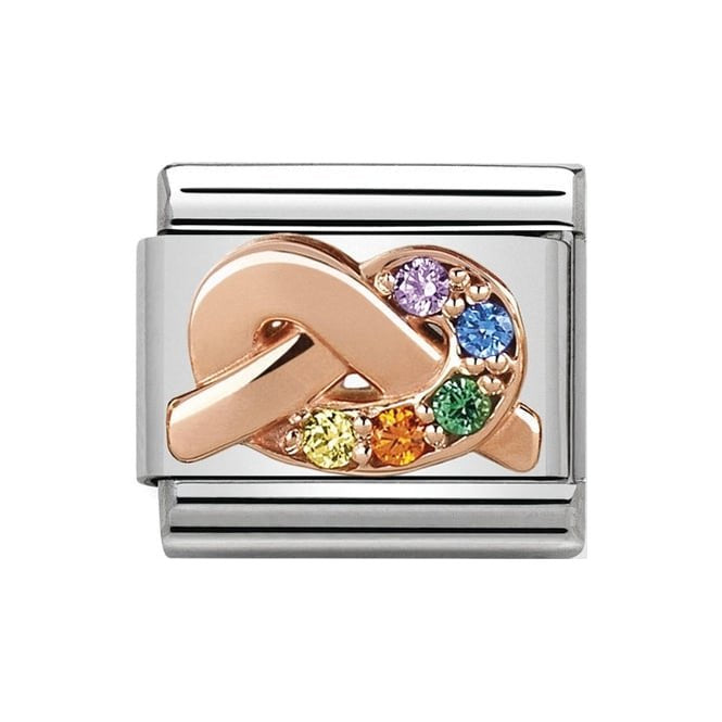 NOM ROSE GOLD RAINBOW CZ KNOT - FRIENDSHIP