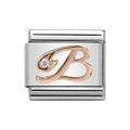 NOM LETTER B CZ ROSE GOLD