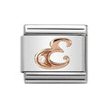 NOM LETTER E CZ ROSE GOLD