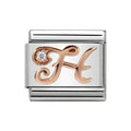 NOM LETTER H CZ ROSE GOLD