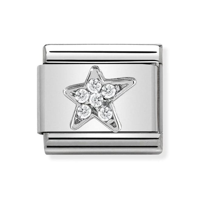 NOM ASYMMETRIC STAR MULTI CZ SILV SHINE