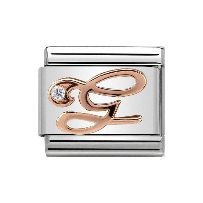NOM LETTER G CZ ROSE GOLD