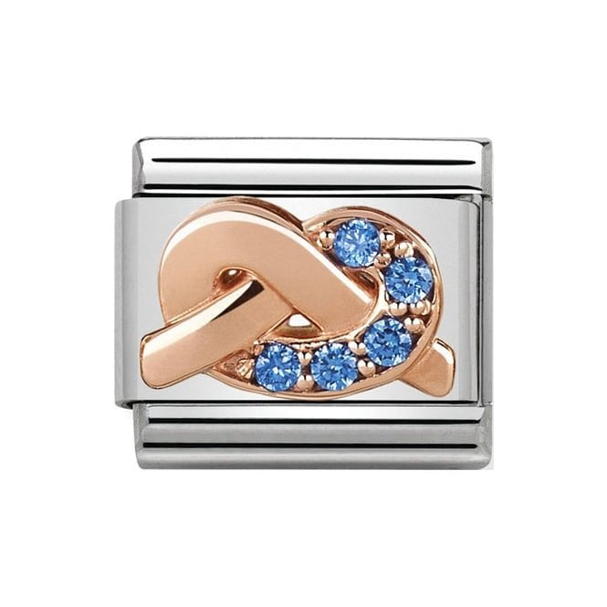 NOM ROSE GOLD BLUE CZ KNOT - MOTHER SON BONDING