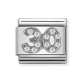 NOM NUMBER 30 THIRTY MULTI CZ SILV SHINE