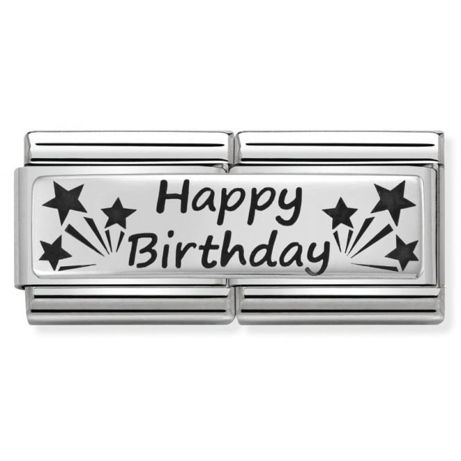 330710/13 NOM HAPPY BIRTHDAY SIL - DOUBLE ENGRAV