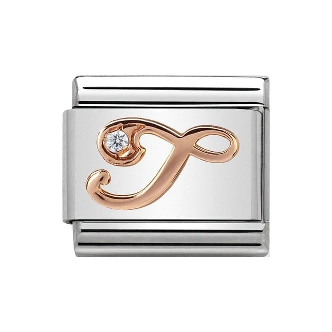 NOM LETTER T CZ ROSE GOLD
