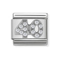 NOM NUMBER 40 FORTY MULTI CZ SILV SHINE