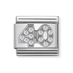 NOM NUMBER 40 FORTY MULTI CZ SILV SHINE