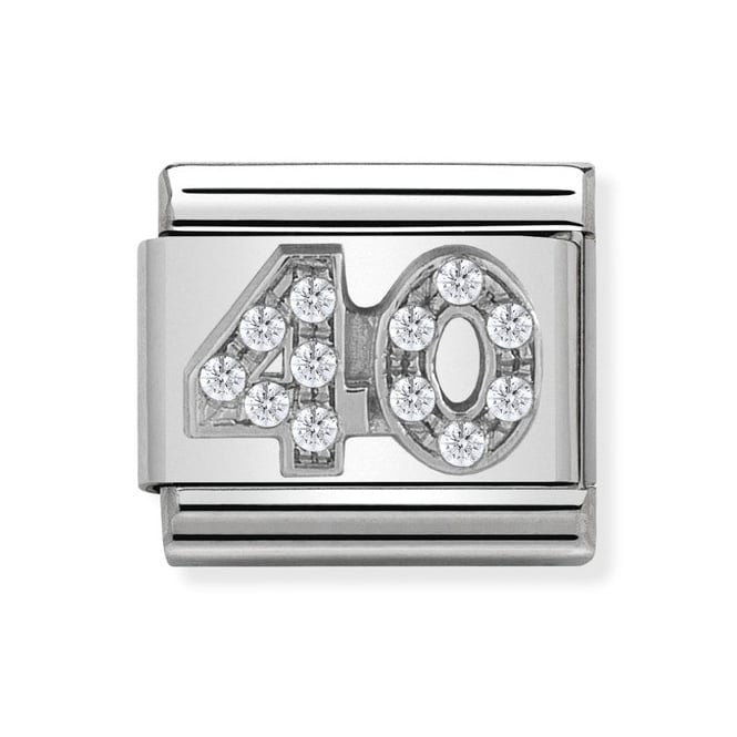 NOM NUMBER 40 FORTY MULTI CZ SILV SHINE