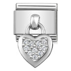 NOM CZ HEART DANGLE - CHARMS