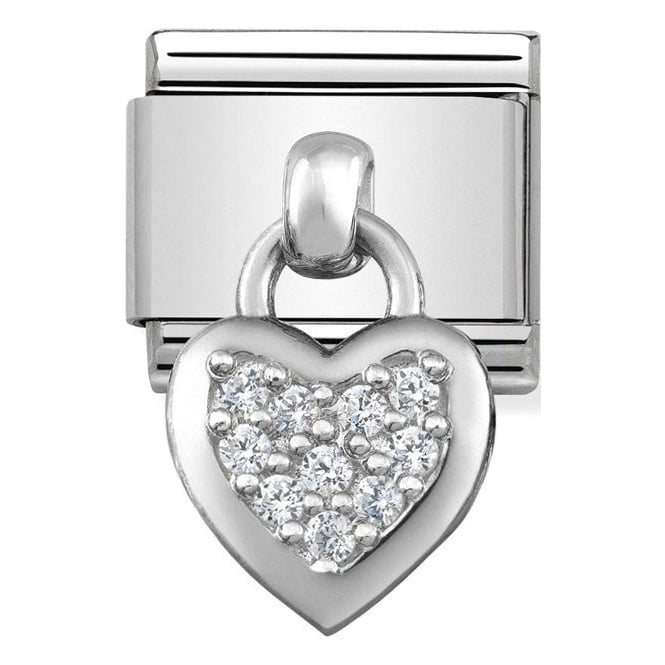 NOM CZ HEART DANGLE - CHARMS