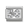 NOM NUMBER 50 FIFTY MULTI CZ SILV SHINE