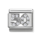 NOM NUMBER 50 FIFTY MULTI CZ SILV SHINE