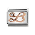 NOM LETTER L CZ ROSE GOLD