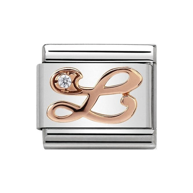 NOM LETTER L CZ ROSE GOLD