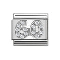 NOM NUMBER 60 SIXTY MULTI CZ SILV SHINE