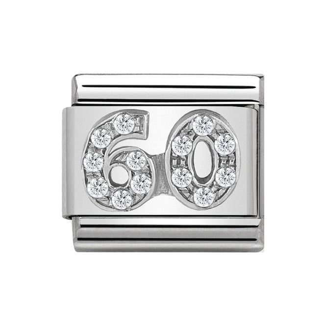 NOM NUMBER 60 SIXTY MULTI CZ SILV SHINE