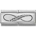 NOM DOUBLE ENGRAVED INFINITY FEATHER SIL