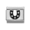 NOM ENAMEL BLACK HORSESHOE