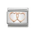 NOM ROSE GOLD DOUBLE HEARTS