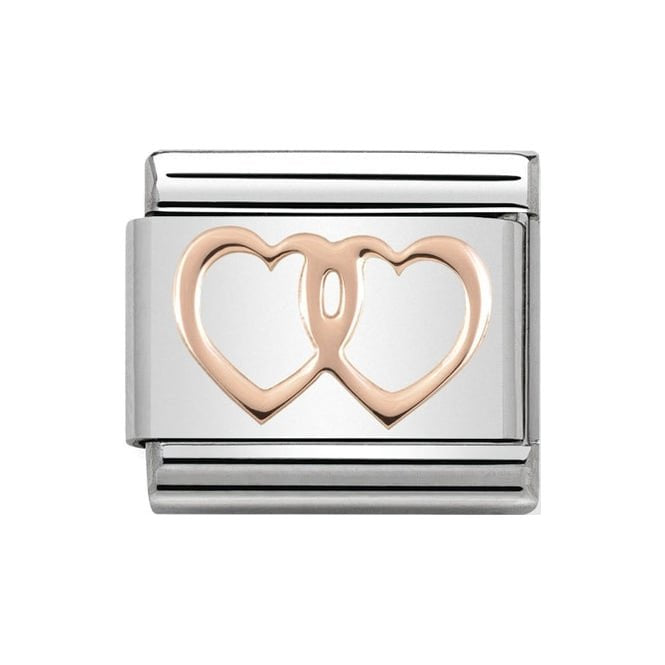 NOM ROSE GOLD DOUBLE HEARTS