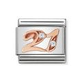 NOM NUMBER 21 TWENTY ONE CZ ROSE GOLD