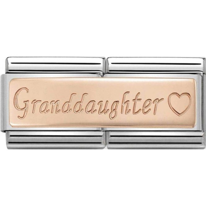 NOM ROSE GOLD GRAND DAUGHTER HEART DOUBLE ENGRVD