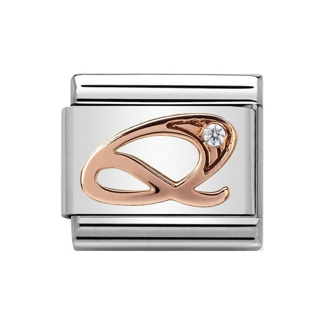 NOM LETTER Q CZ ROSE GOLD