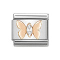 NOM ROSE BUTTERFLY WHT CZ