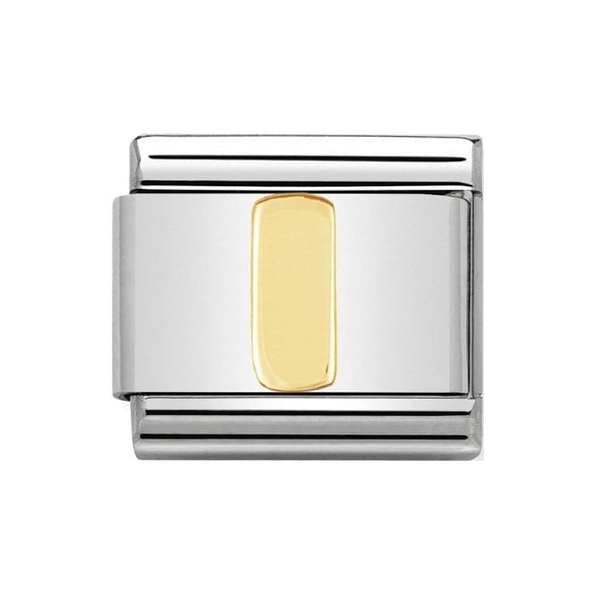 LETTER I GOLD NOM CHARM - 18CT & SS
