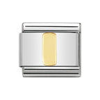 LETTER I GOLD NOM CHARM - 18CT & SS