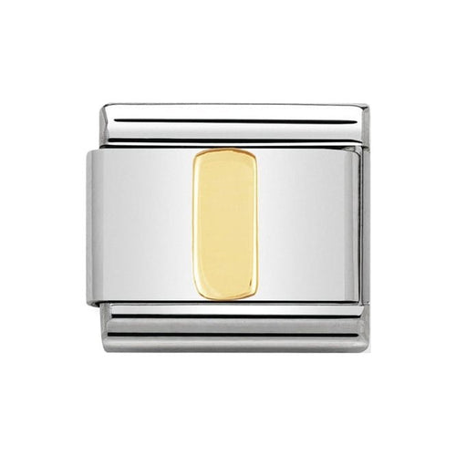 LETTER I GOLD NOM CHARM - 18CT & SS