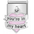 YOU'RE IN MY HEART PINK DANGLE CHARM