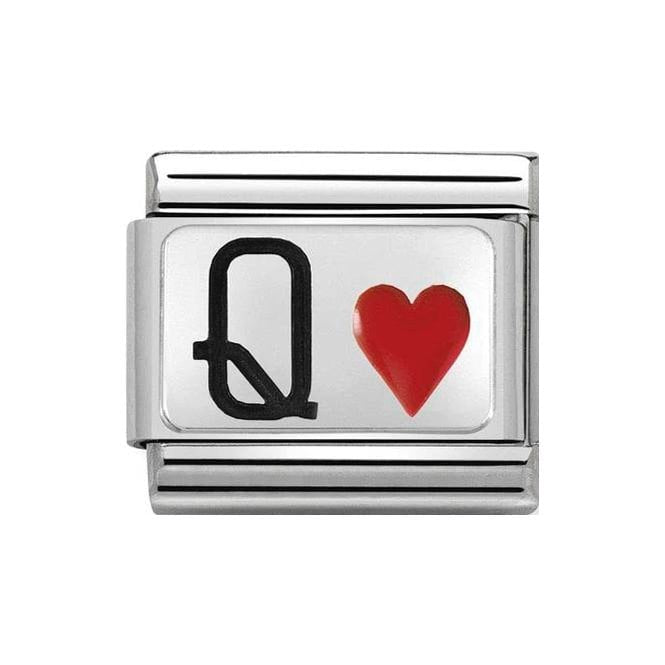 NOM SILV SH - QUEEN OF HEARTS CHARM
