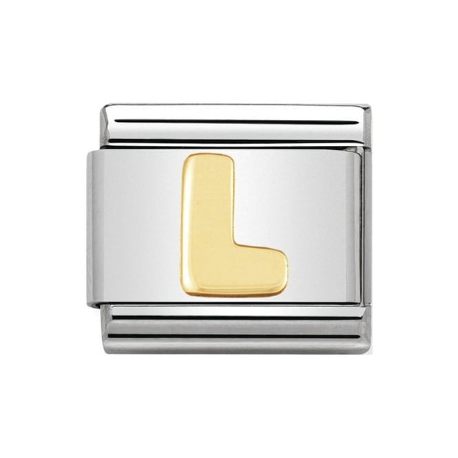 LETTER L GOLD NOM CHARM - 18CT & SS