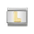 LETTER L GOLD NOM CHARM - 18CT & SS