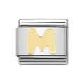 LETTER M GOLD NOM CHARM - 18CT & SS