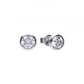 SILV ZIRC DIAMONFIRE 0.5CT SOLITAIRE RUB STUD ER