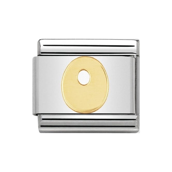 LETTER O GOLD NOM CHARM - 18CT & SS