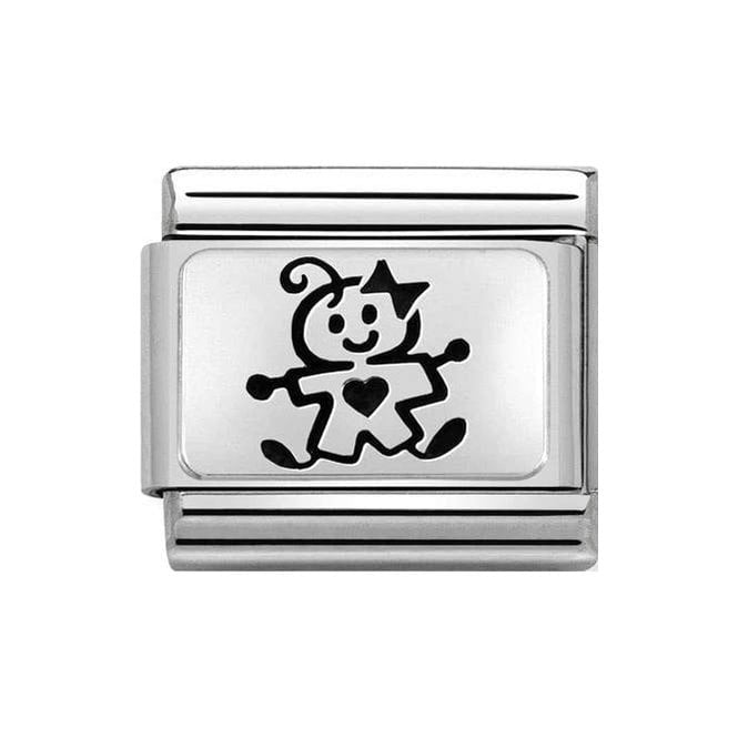 NOM SILV SH BABY GIRL CHARM - OXYDISED