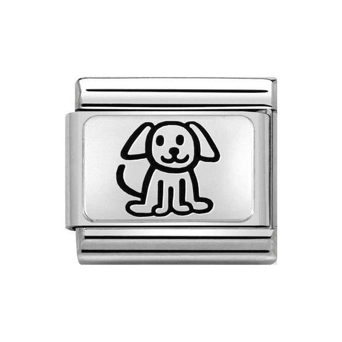 NOM SILV SH FAMILY DOG CHARM - OXYDISED