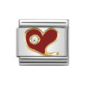 NOM CZ RED ENAMEL WHT CZ HEART - CZ LOVE