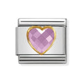 NOM HEART CZ PINK 18YG - OVAL CZ