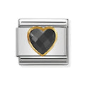 NOM HEART CZ BLACK 18YG - OVAL CZ