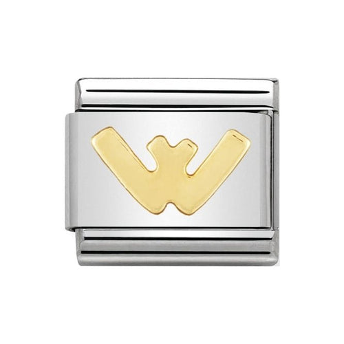 LETTER W GOLD NOM CHARM - 18CT & SS