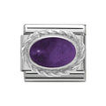 NOM OVAL AMETHYST SILV SHINE - PRECIOUS STONE