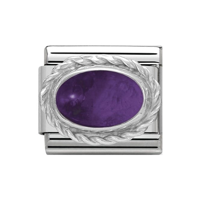 NOM OVAL AMETHYST SILV SHINE - PRECIOUS STONE